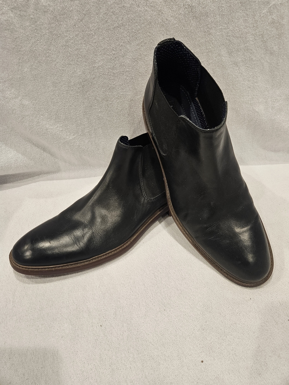 Aston Grey Men’s Black Leather Chelsea Boots 10.5 - Picture 5 of 9